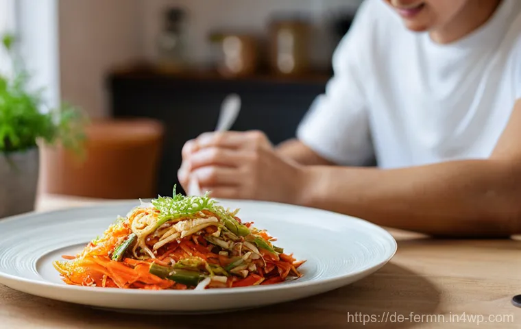 자가 발효 식품의 장단점 - **Prompt:** A vibrant and appealing close-up display of various homemade fermented foods and fresh, ...