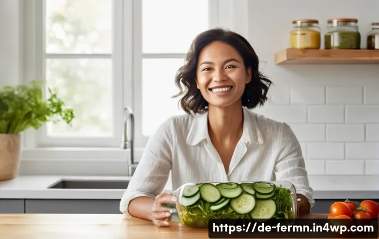 자가 발효된 샐러드 드레싱 만들기 - **Prompt 1: The Joy of Fermented Wellness**
A healthy, vibrant young woman in her late 20s, with...